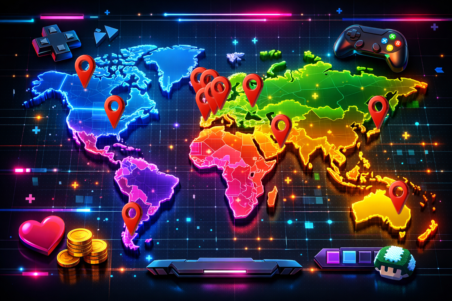 GamersVPN server locations map